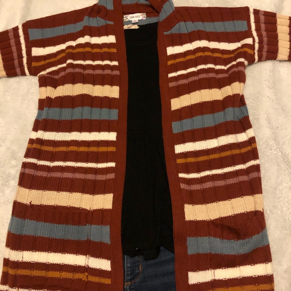 Pink Rose medium long length cardigan